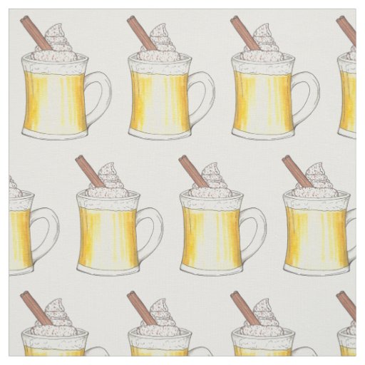 Winter Holiday Drinks Christmas Egg Nog Eggnog Fabric