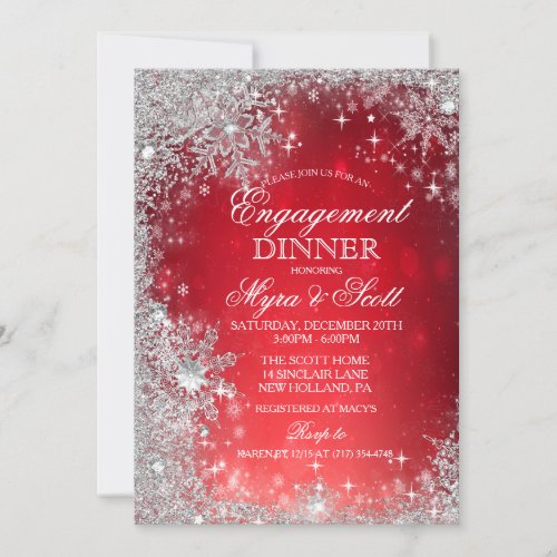 Winter Holiday Engagement Dinner Invitation