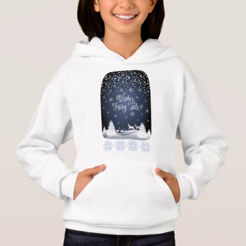 Winter Holiday Fairy Tale Fantasy Snowy Forest Hoodie