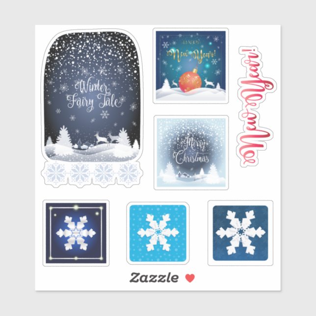 Winter Holiday Fairy Tale Fantasy Snowy Forest Sticker (Sheet)