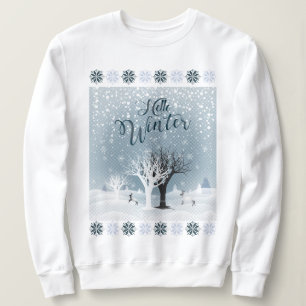 Winter Holiday Fairy Tale Fantasy Snowy Forest Sweatshirt