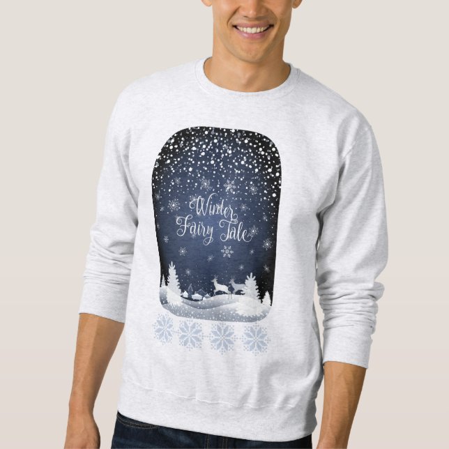 Winter Holiday Fairy Tale Fantasy Snowy Forest Sweatshirt (Front)