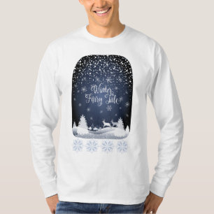 Winter Holiday Fairy Tale Fantasy Snowy Forest T-Shirt