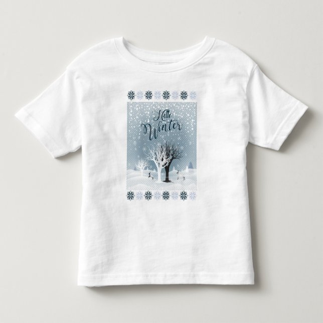 Winter Holiday Fairy Tale Fantasy Snowy Forest Toddler T-shirt (Front)