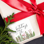Winter Holiday Foliage To and From Square Sticker<br><div class="desc">Winter Holiday Foliage To and From square sticker.</div>
