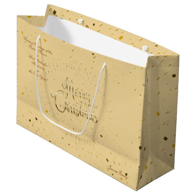 Winter Holiday Gift Bags Wishes XMAX Personalized (Front Angled)