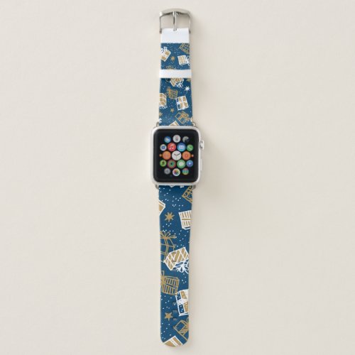 Winter Holiday Gift Boxes Pattern Apple Watch Band