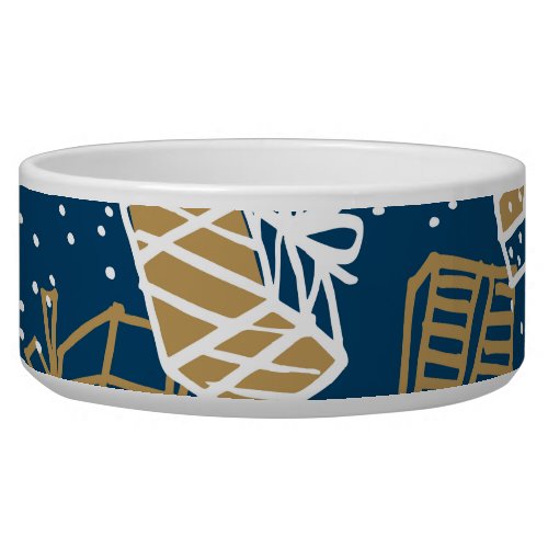 Winter Holiday Gift Boxes Pattern Bowl