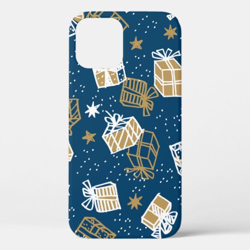 Winter Holiday Gift Boxes Pattern iPhone 12 Case