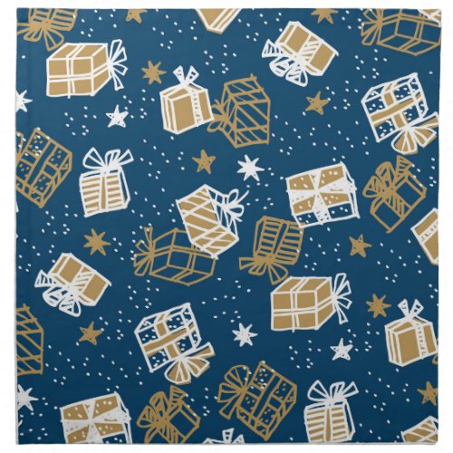 Winter Holiday Gift Boxes Pattern Cloth Napkin