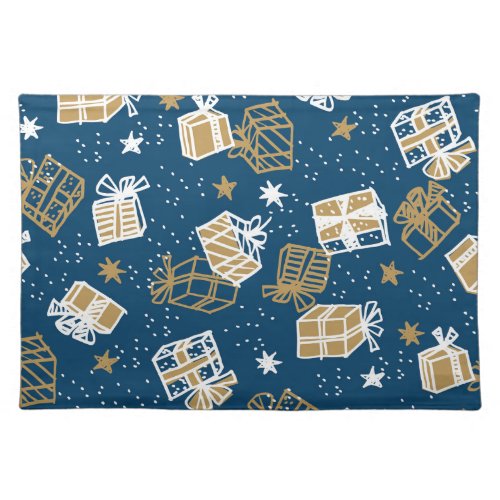 Winter Holiday Gift Boxes Pattern Cloth Placemat