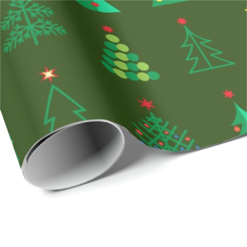 Winter Holiday Gifts Decoration Christmas Fir Tree Wrapping Paper