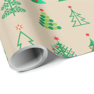 Winter Holiday Gifts Decoration Christmas Fir Tree Wrapping Paper