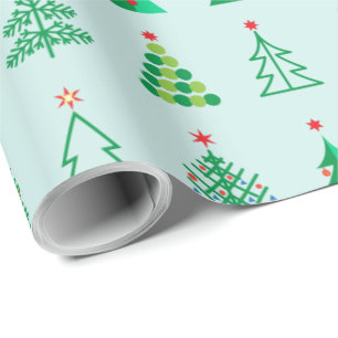 Winter Holiday Gifts Decoration Christmas Fir Tree Wrapping Paper