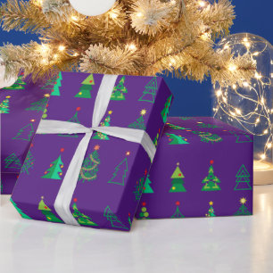 Winter Holiday Gifts Decoration Christmas Fir Tree Wrapping Paper