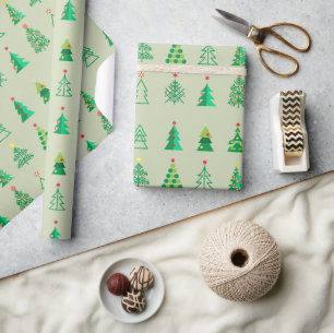 Winter Holiday Gifts Decoration Christmas Fir Tree Wrapping Paper