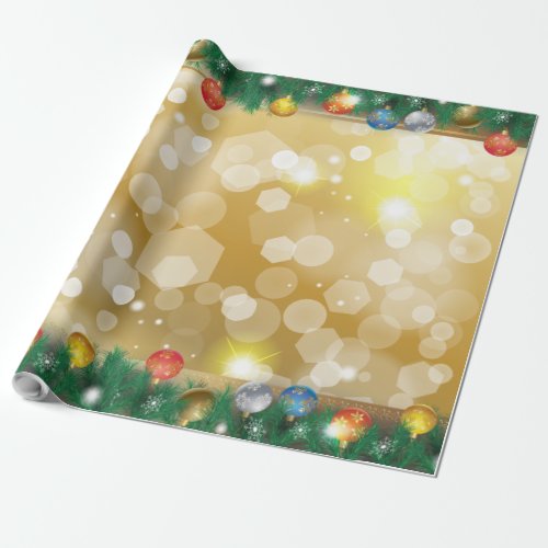 Winter Holiday Gifts Decoration Christmas gold Wrapping Paper