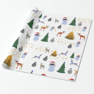 Winter Holiday Glossy Wrapping Paper, 30 in x 6 ft Wrapping Paper