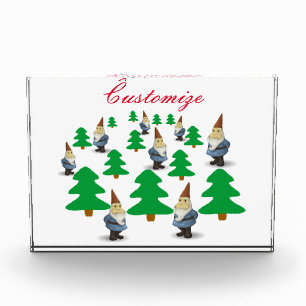 Winter Holiday Gnomes Christmas Trees Thunder_Cove Acrylic Award