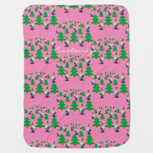Winter Holiday Gnomes Christmas Trees Thunder_Cove Baby Blanket