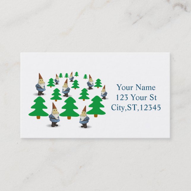 Winter Holiday Gnomes Christmas Trees Thunder_Cove Business Card (Front)
