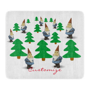Winter Holiday Gnomes Christmas Trees Thunder_Cove Cutting Board