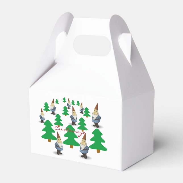 Winter Holiday Gnomes Christmas Trees Thunder_Cove Favor Boxes (Front Side)