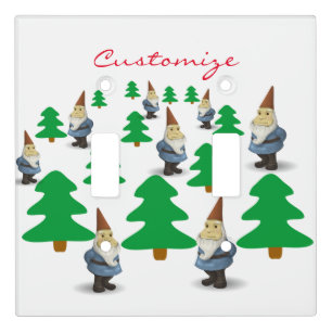 Winter Holiday Gnomes Christmas Trees Thunder_Cove Light Switch Cover