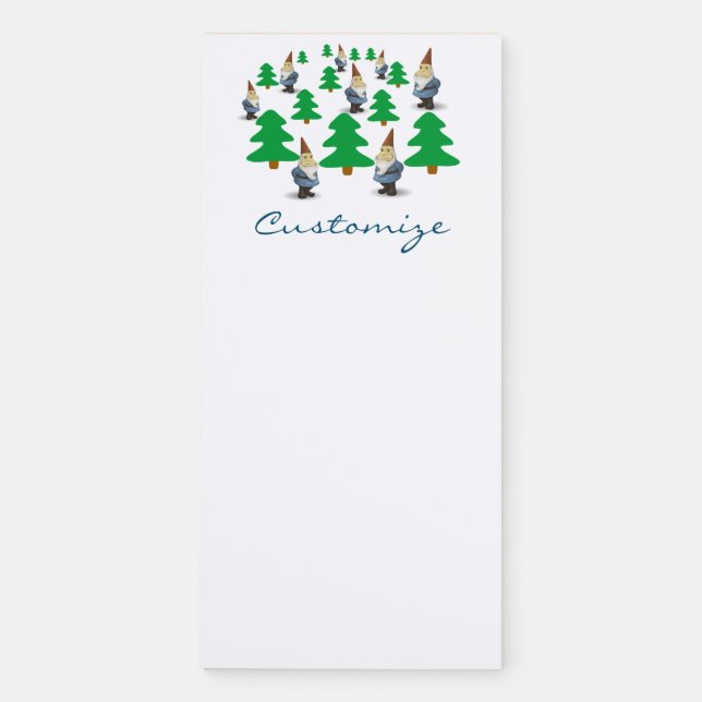 Winter Holiday Gnomes Christmas Trees Thunder_Cove Magnetic Notepad (Front)