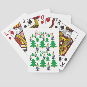 Winter Holiday Gnomes Christmas Trees Thunder_Cove Poker Cards
