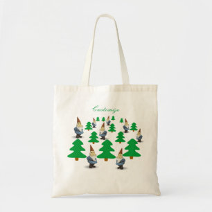 Winter Holiday Gnomes Christmas Trees Thunder_Cove Tote Bag