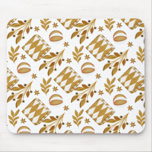 Winter holiday gold kids pattern mouse pad