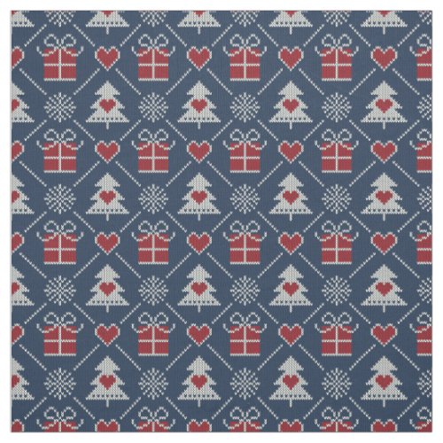 Winter Holiday Knit Pattern Fabric