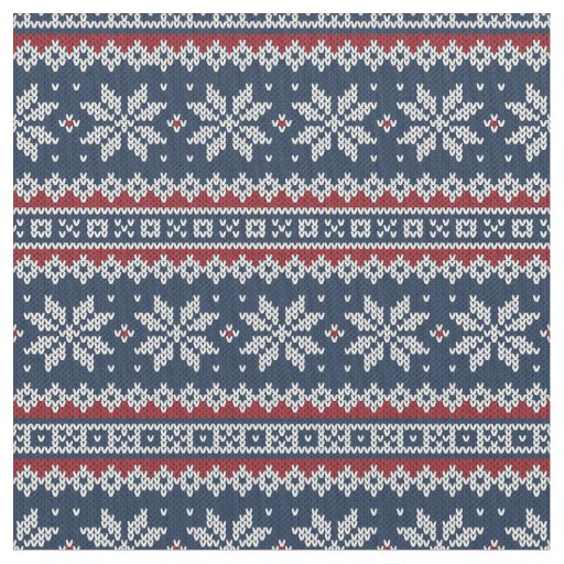 Winter Holiday Knitted Pattern Fabric