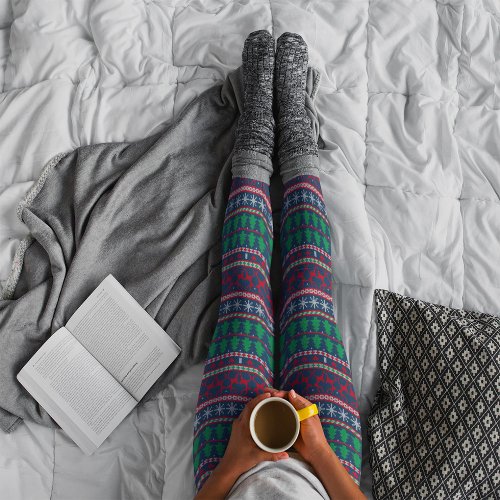 Winter holiday knitted pattern   leggings