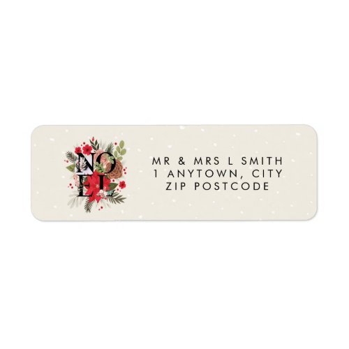 winter holiday Noel return address label