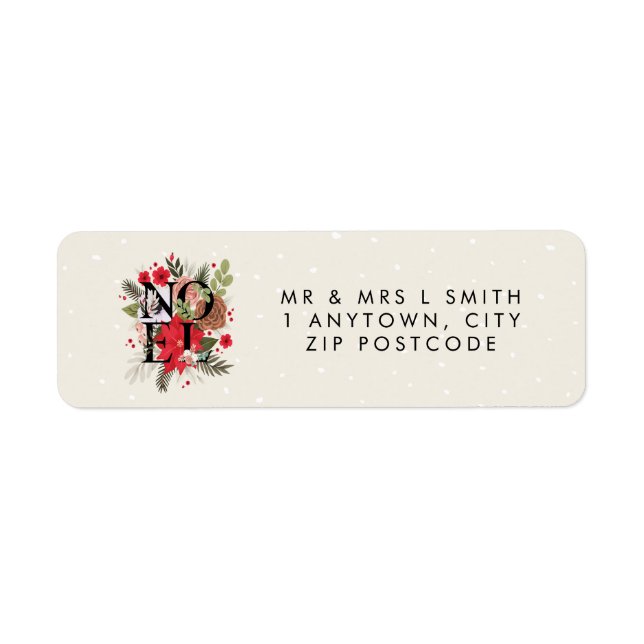 winter holiday Noel return address label (Front)