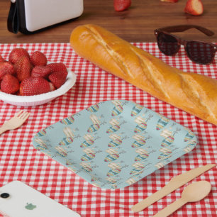 Winter Holiday Ornament Pattern Serving Tray Paper Plates