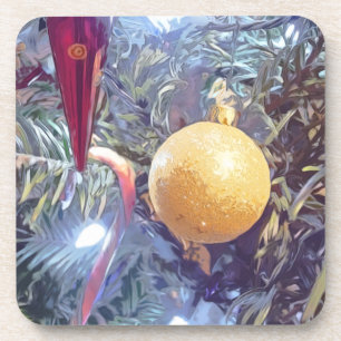 Winter Holiday Ornaments Coaster