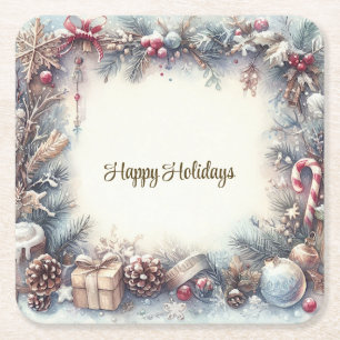Winter Holiday Paper Coaster
