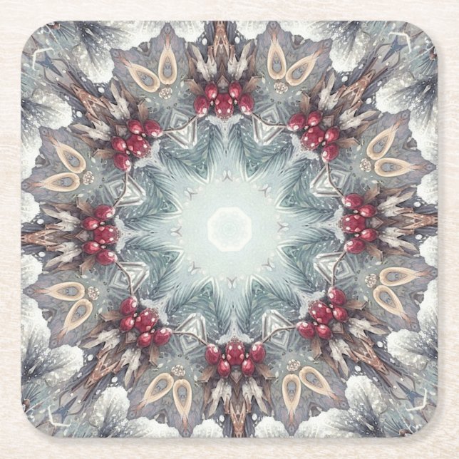 Winter Holiday Paper Coaster (Front)
