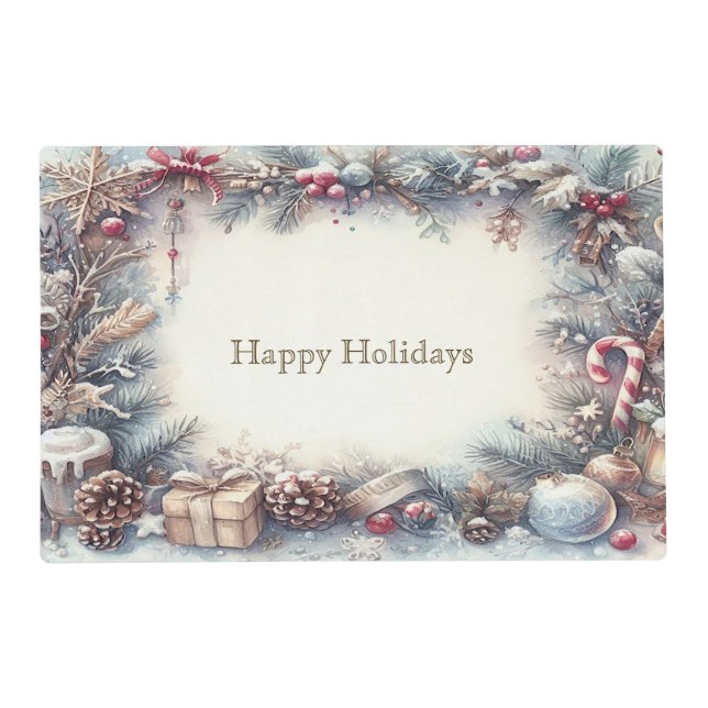 Winter Holiday Paper Placemat (Front)