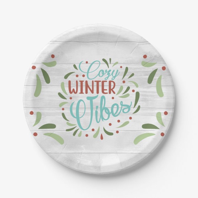 Winter Holiday Paper Plates (Front)