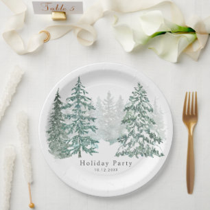 Winter Holiday Paper Plates