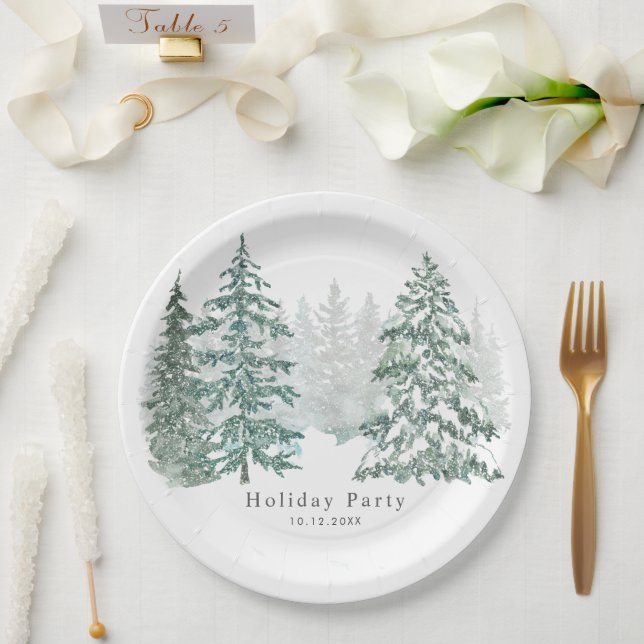 Winter Holiday Paper Plates (Wedding)