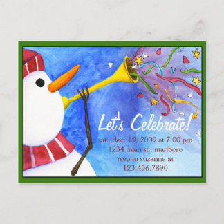 Winter Holiday Party Invitation Postcard