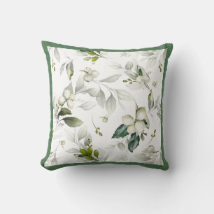 Winter holiday pattern green throw pillow