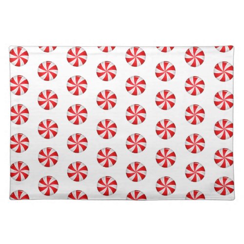 Winter Holiday Peppermint Candy Cloth Placemat