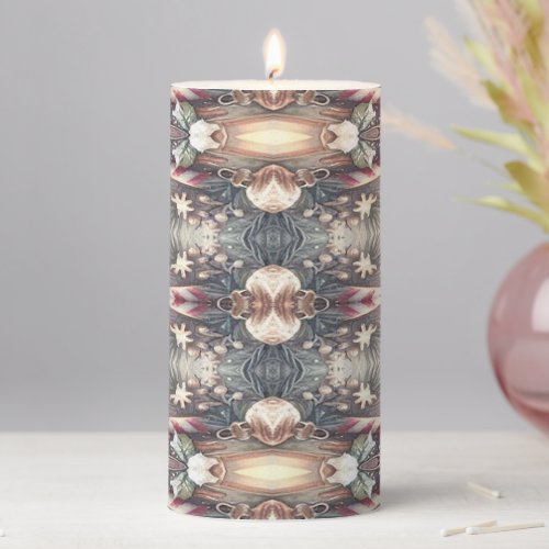 Winter Holiday Pillar Candle