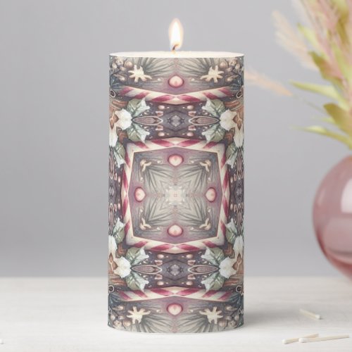 Winter Holiday Pillar Candle